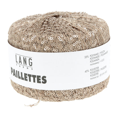 Pelote de Paillettes de Lang Yarns coloris 026 Sable / Sequins Champagne