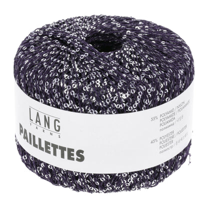 Pelote de Paillettes de Lang Yarns coloris 035 Violet / Sequins Argent