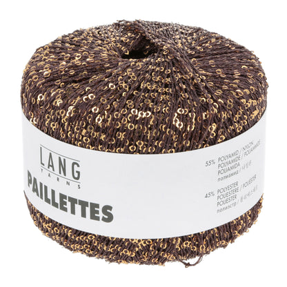 Pelote de Paillettes de Lang Yarns coloris 068 Chocolat / Or