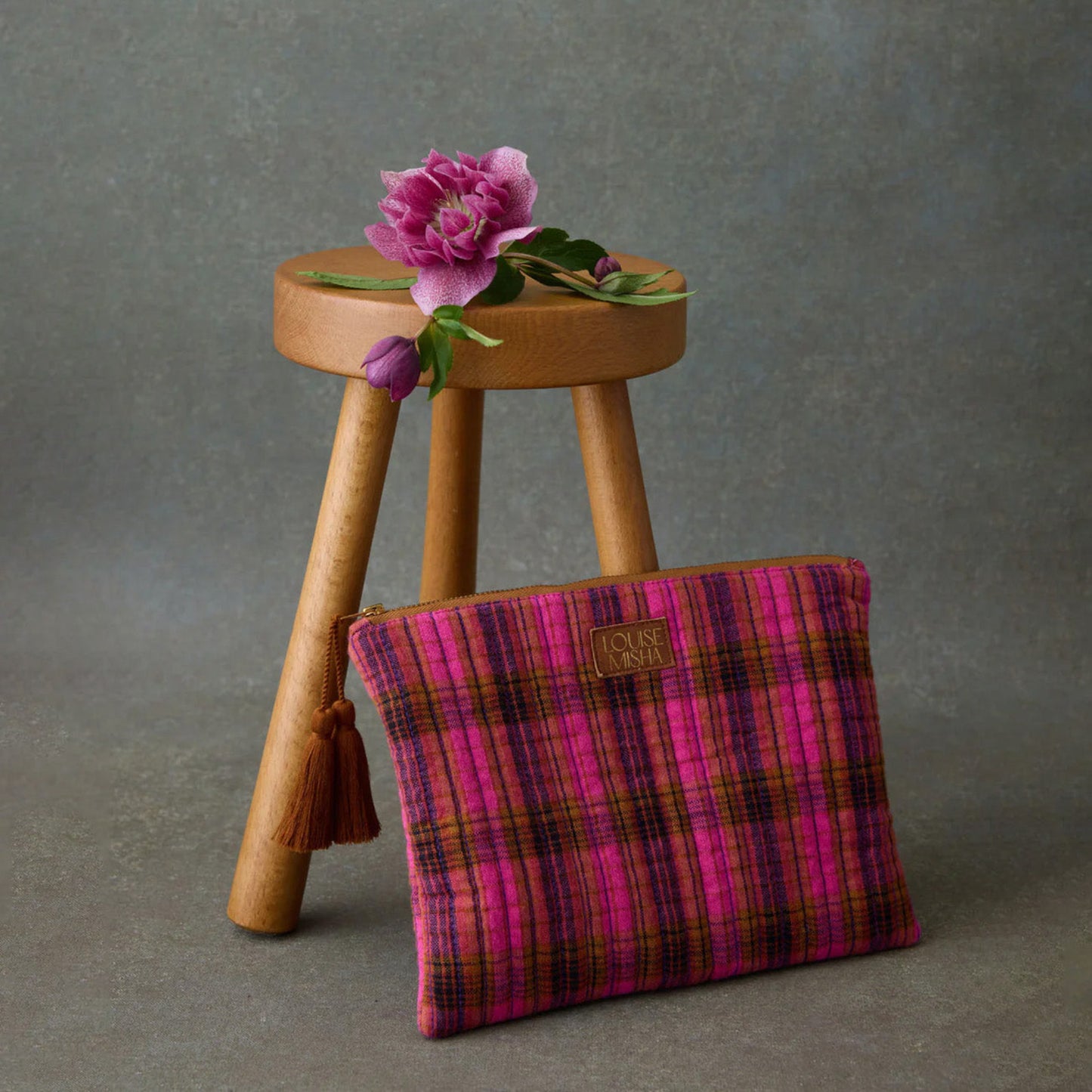 Pochette Domina de Louise Misha modèle Pink Alp Checks