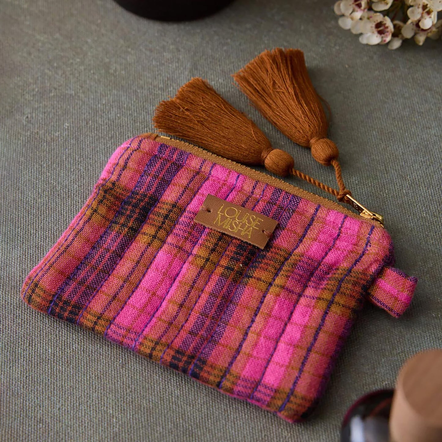 Pochette Lois de Louise Misha modèle Pink Alp Checks