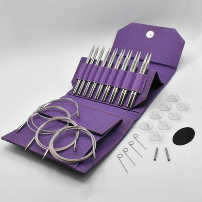 Kit de circulaires interchangeables Flight Standard de Lykke, longueur de pointes 13 cm, pochette Violette