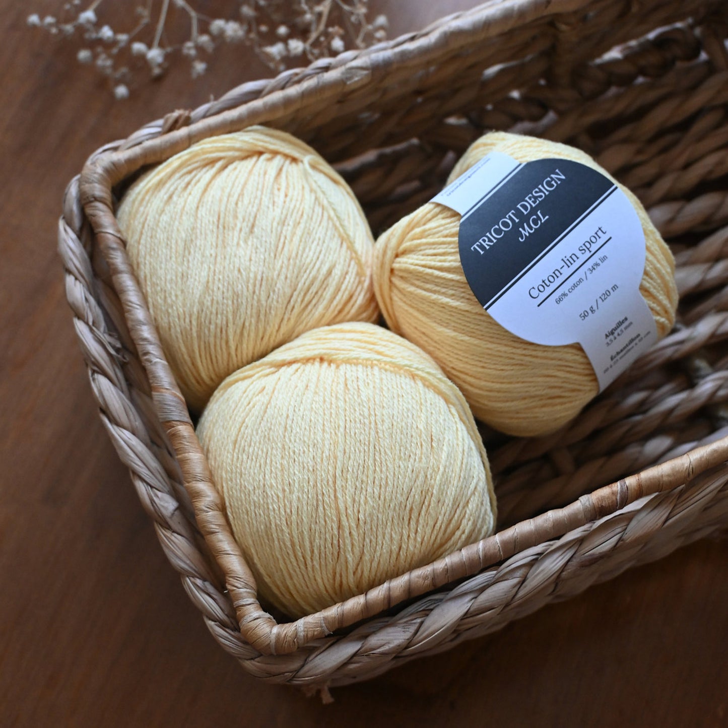 Pelotes de Coton Lin Sport de Tricot Design MCL (Marie-Christine Lévesque) coloris Banana Split