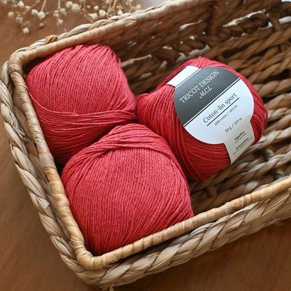Pelotes de Coton Lin Sport de Tricot Design MCL (Marie-Christine Lévesque) coloris Corail