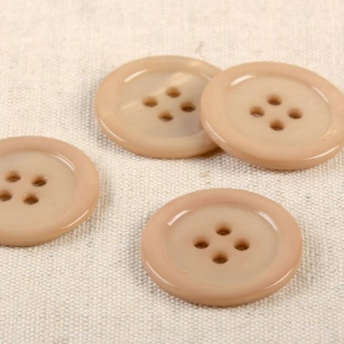 Boutons ronds de 25 mm en nacre coloris Beige