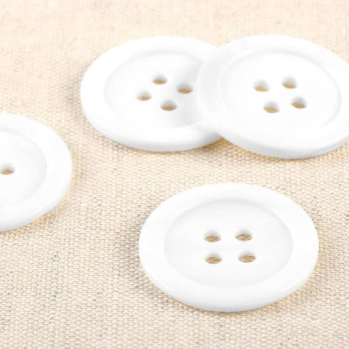 Boutons ronds de 25 mm en nacre coloris Blanc