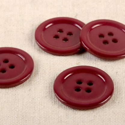 Boutons ronds de 25 mm en nacre coloris Bourgogne