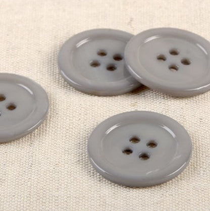 Boutons ronds de 25 mm en nacre coloris Gris