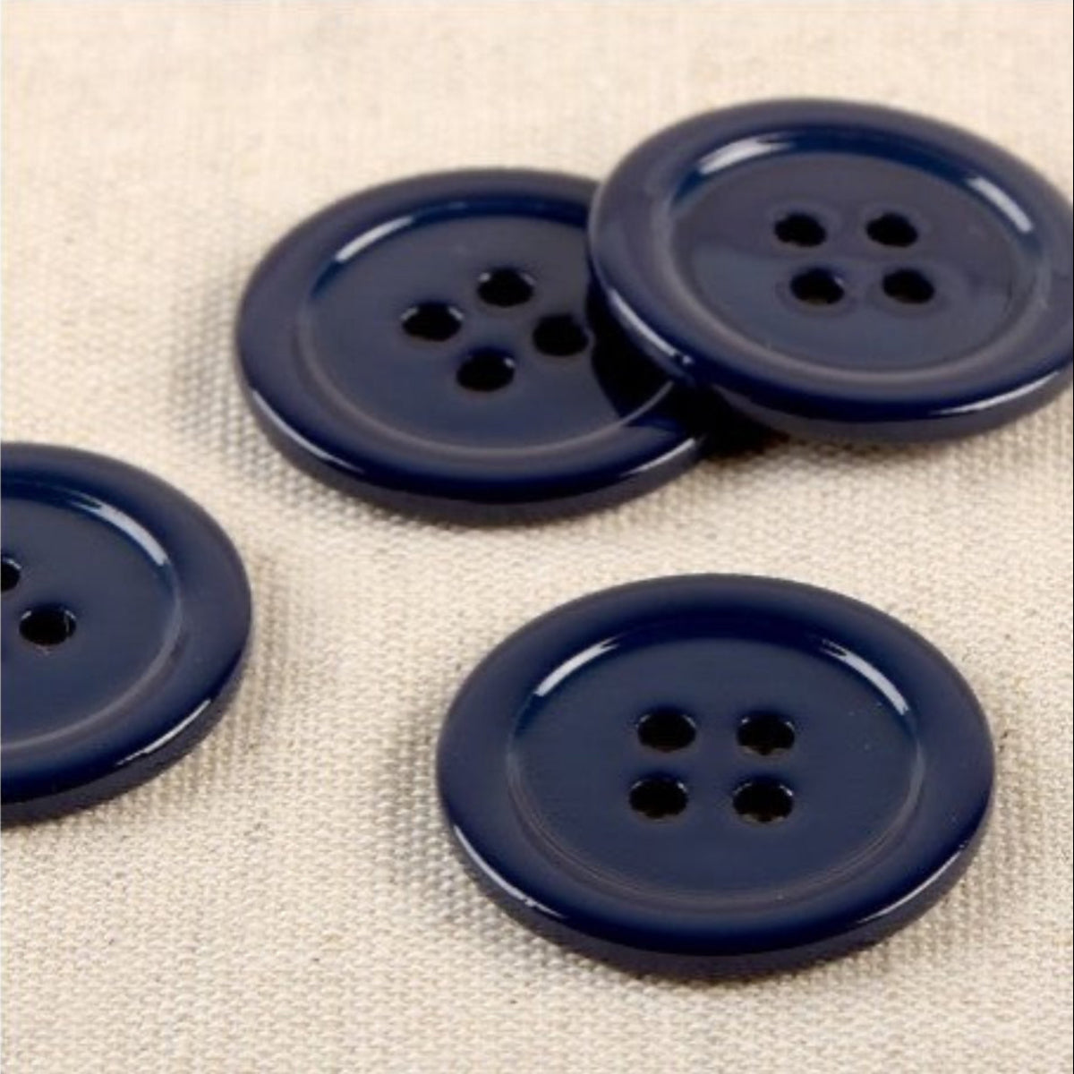 Boutons ronds de 25 mm en nacre coloris Navy