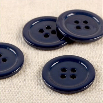 Boutons ronds de 25 mm en nacre coloris Navy