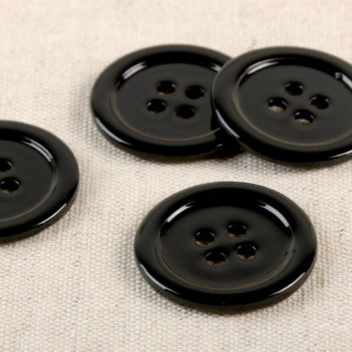 Boutons ronds de 25 mm en nacre coloris Noir
