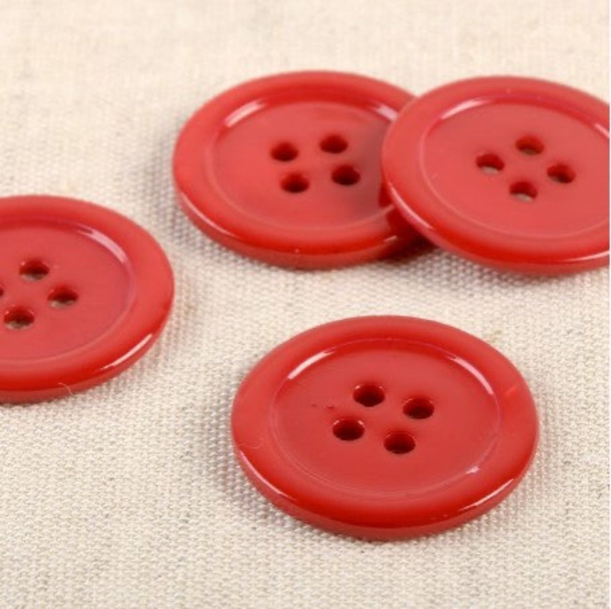 Boutons ronds de 25 mm en nacre coloris Rouge