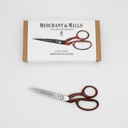 Ciseaux de tailleur Merchant & Mills, longueur 20cm, manche rouge, lames extra sharp