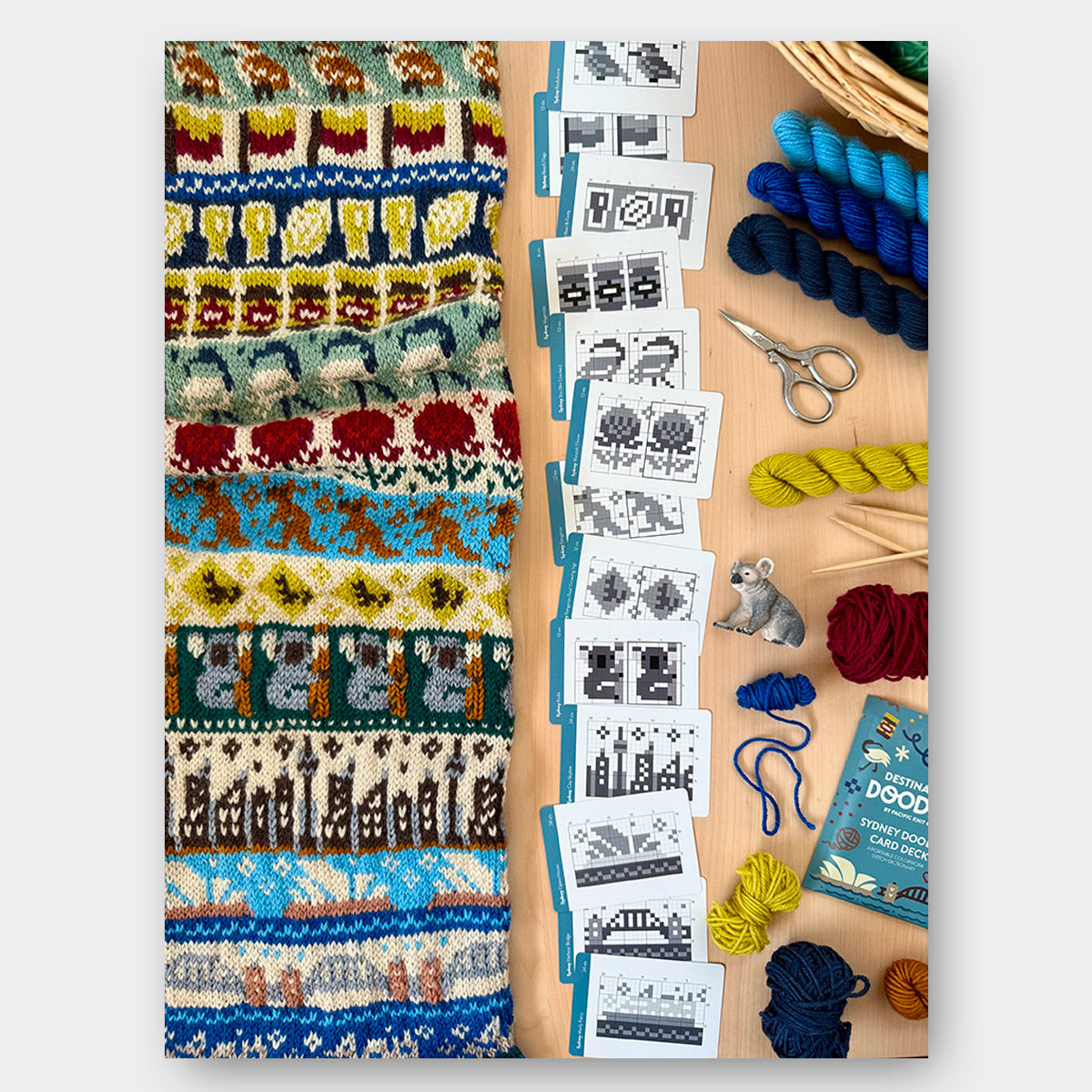 Doodle Card Deck de Pacific Knits Co, modèle Sydney (foil pack)