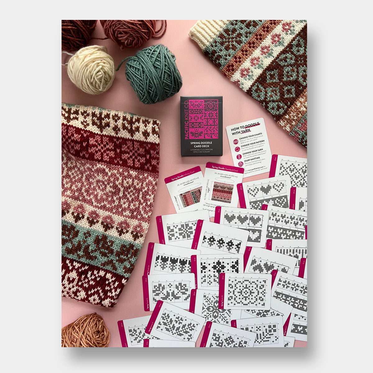 Doodle Card Deck de Pacific Knits Co, modèle Spring (core deck)