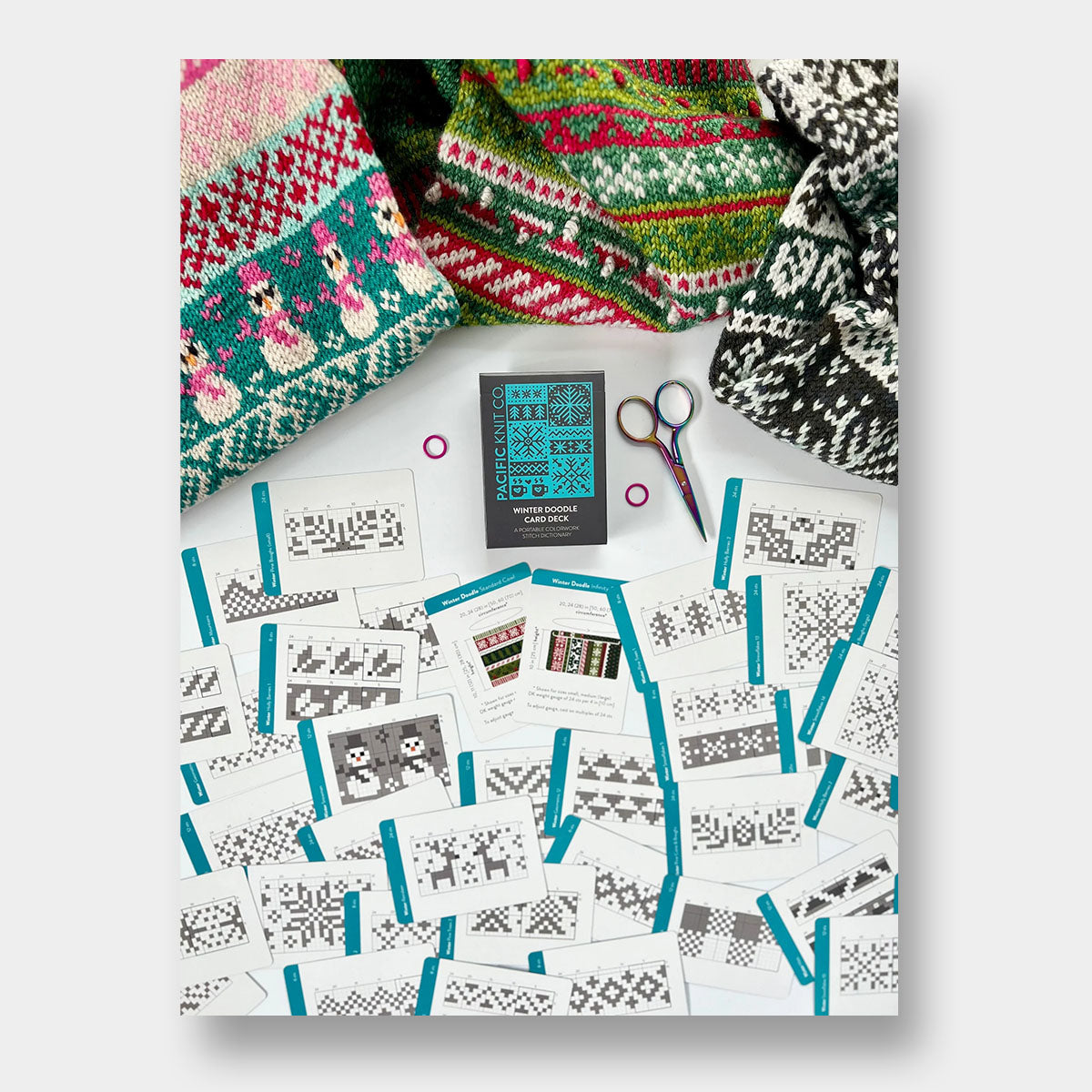 Doodle Card Deck de Pacific Knits Co, modèle Winter (core deck)