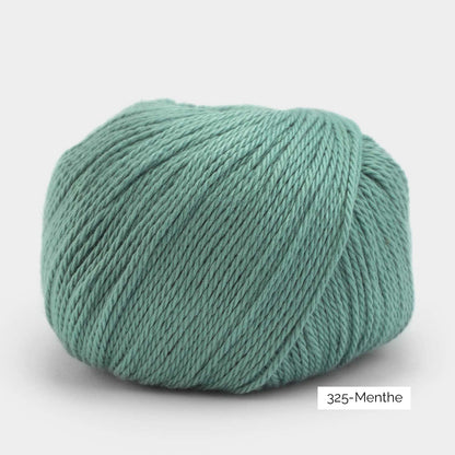 Pelote de Cumbria de Pascuali, mélange de coton pima et viscose de bambou, coloris 325 Menthe