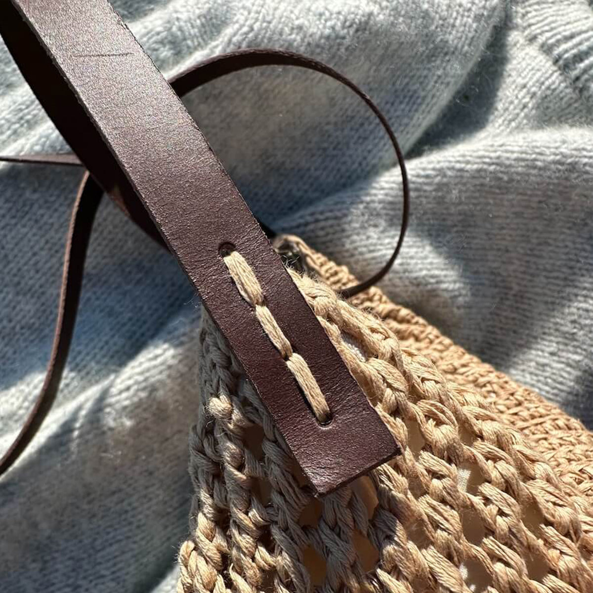 Anses en cuir pour le Florence Bag de PetiteKnit coloris Dark Brown