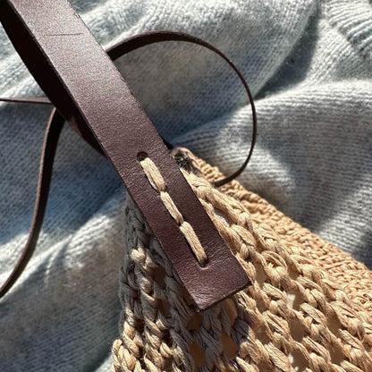 Anses en cuir pour le Florence Bag de PetiteKnit coloris Dark Brown