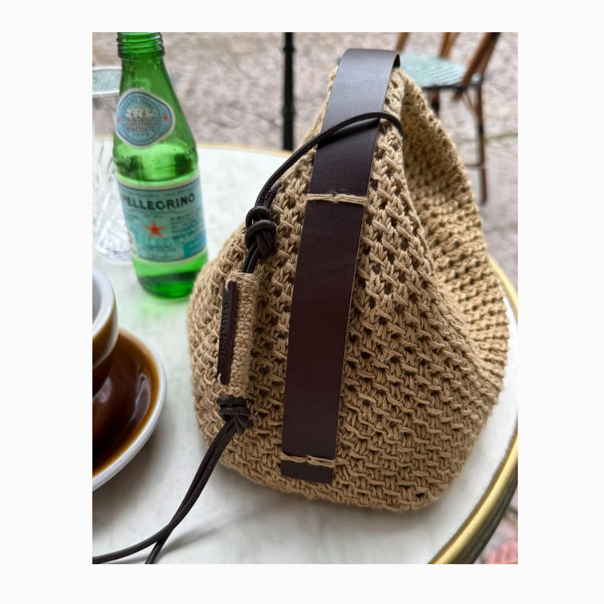 Anses en cuir pour le Florence Bag de PetiteKnit coloris Dark Brown
