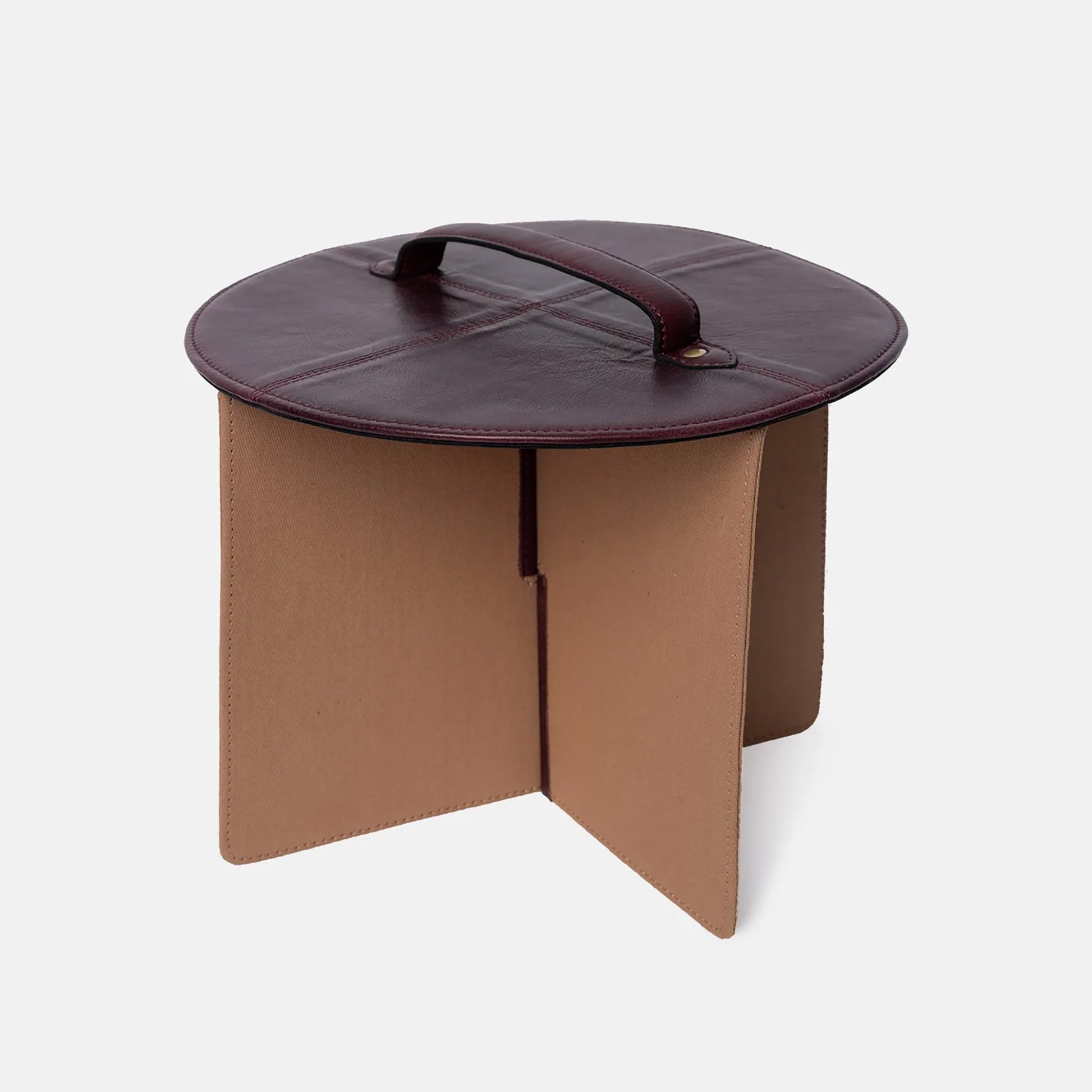 Ensemble couvercle et séparateur P050 de Re:Designed pour bucket bag P026, coloris Dark Cherry