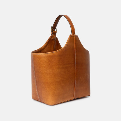 Panier rigide "bucket bag" P071 de Re:Designed coloris Burned Tan