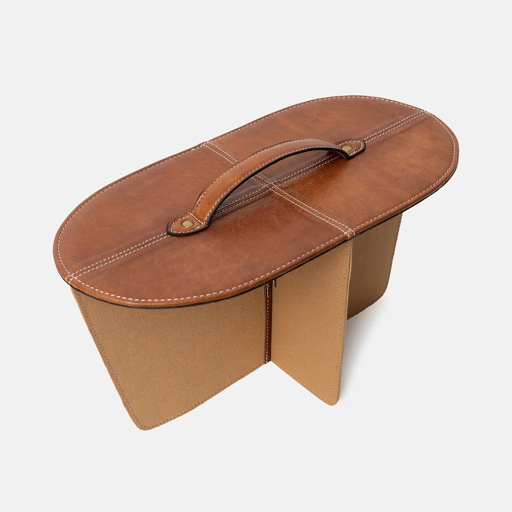 Ensemble couvercle + séparateur P091 (pour panier rigide "bucket bag" P071) de Re:Designed coloris Walnut