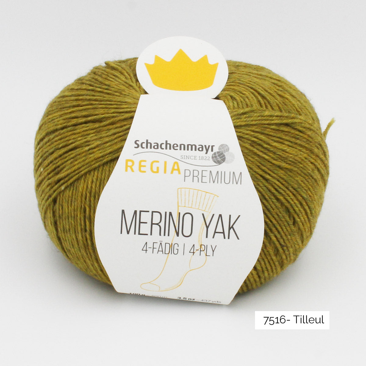 Une pelote de Regia Premium Merino Yak coloris Tilleul