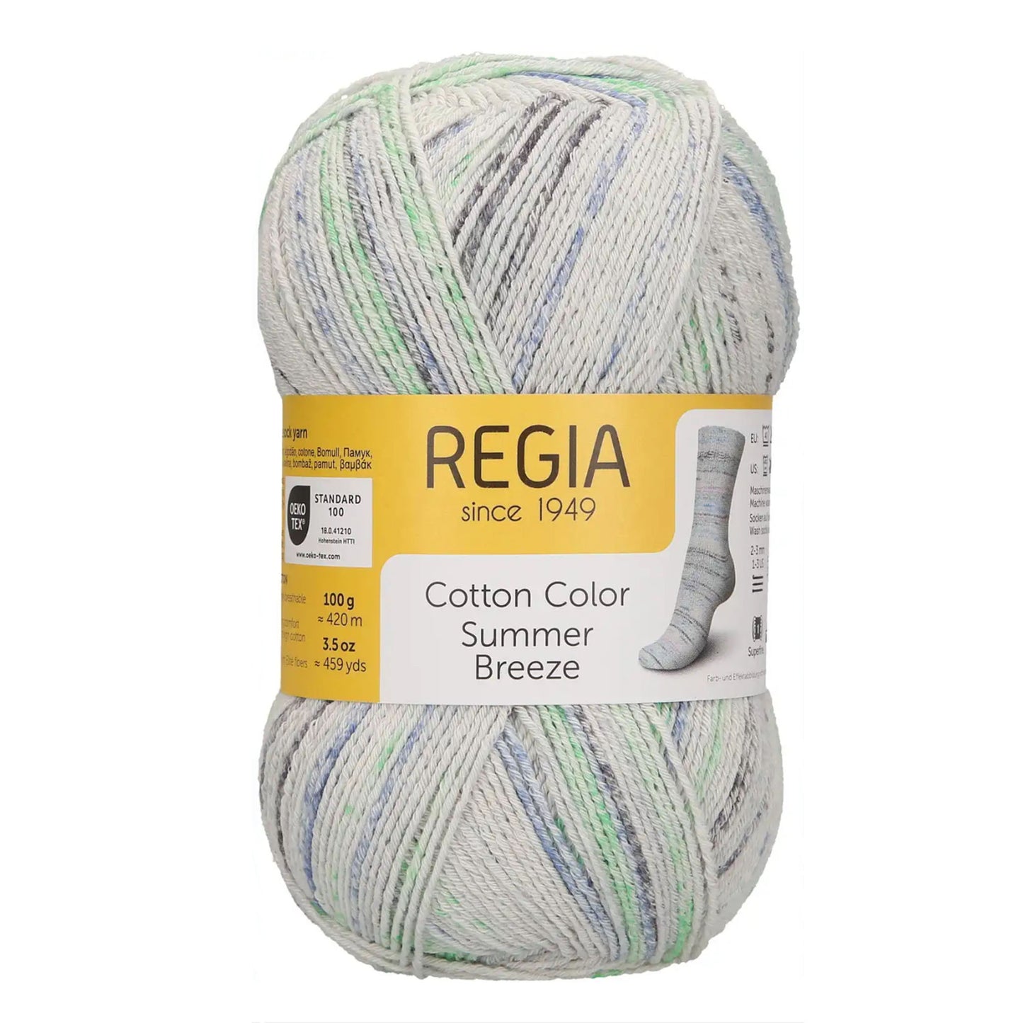 Pelote de Regia Cotton Color, série Summer Breeze, coloris 2478 Sandy Walks