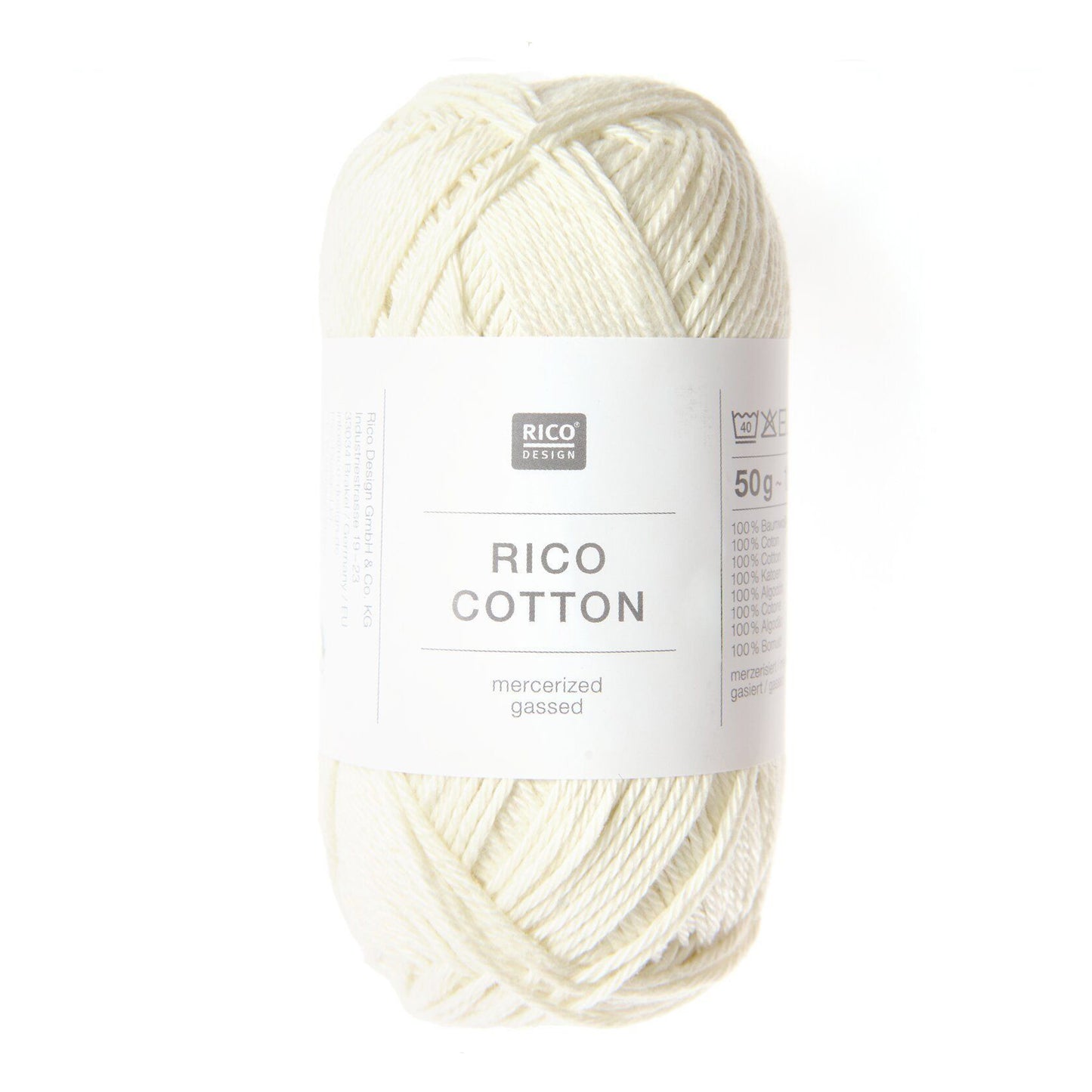 Pelote de Cotton de Rico Design coloris 001 Crème