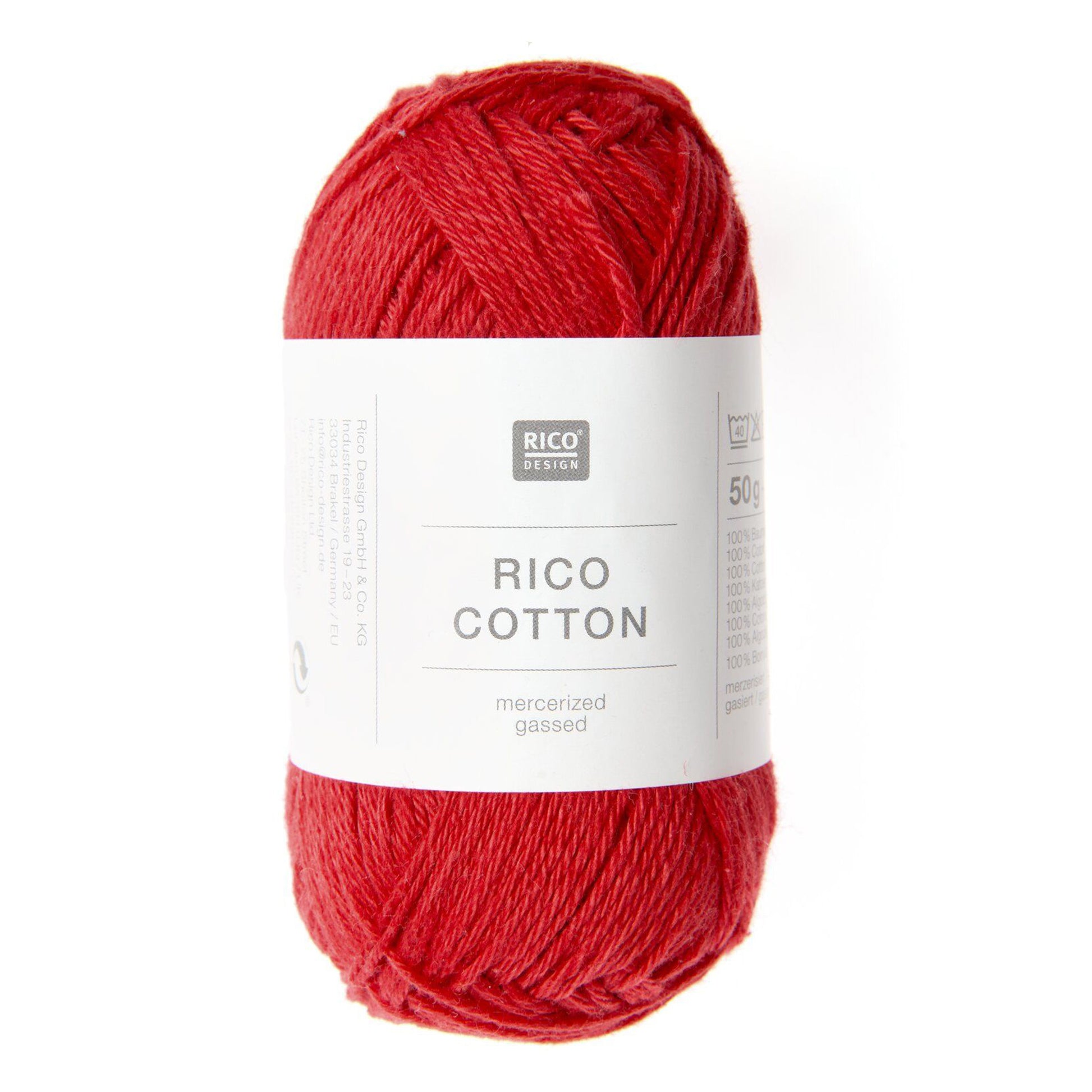 Pelote de Cotton de Rico Design coloris 207 Rouge