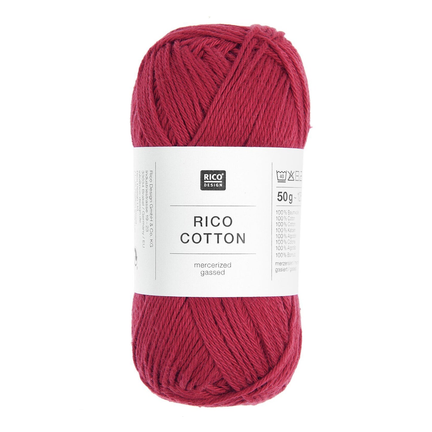 Pelote de Cotton de Rico Design coloris 209 Rouge Vin