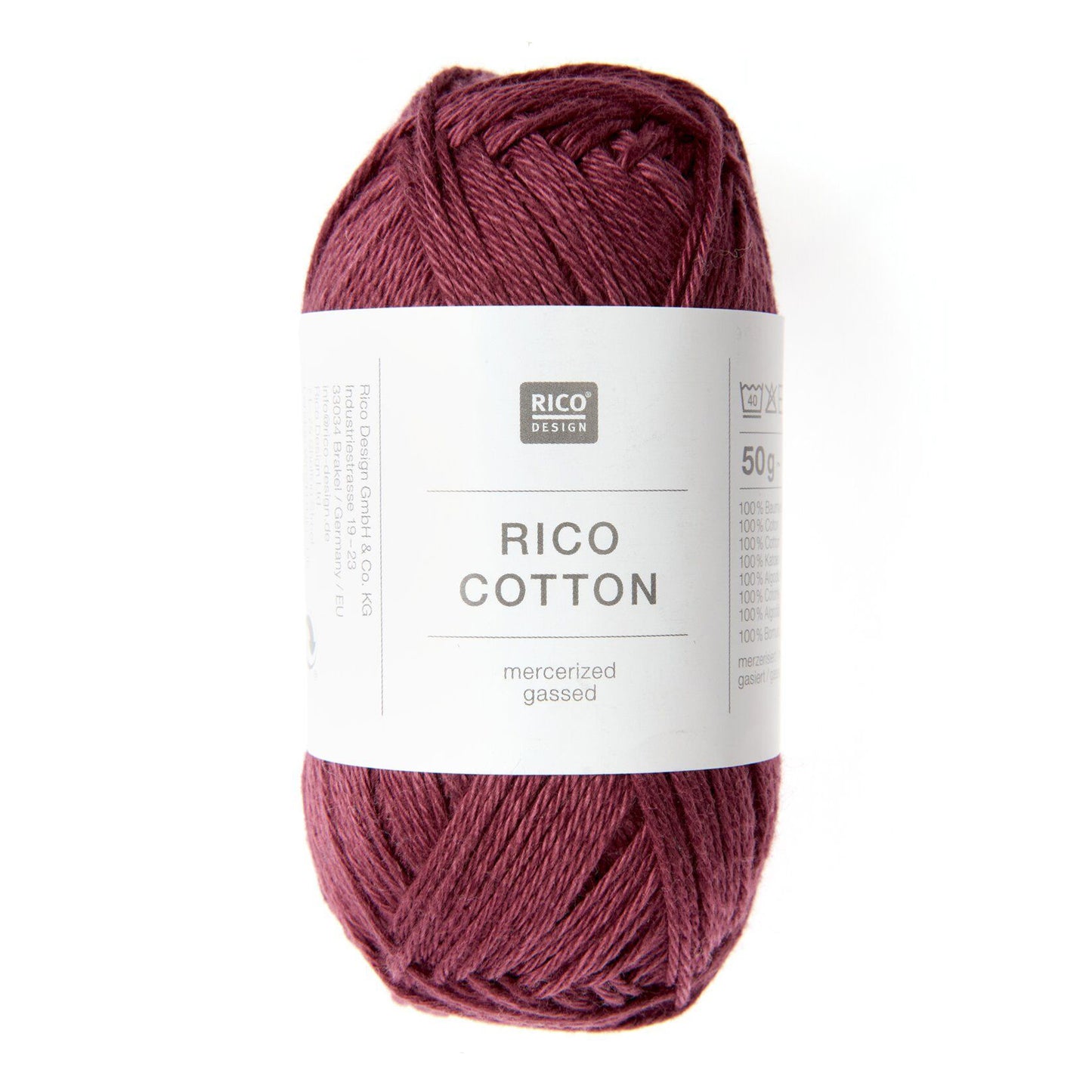 Pelote de Cotton de Rico Design coloris 210 Bordeaux