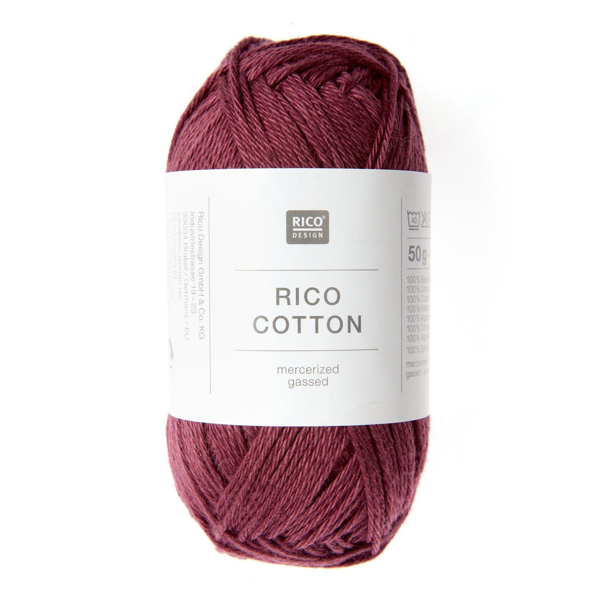 Pelote de Cotton de Rico Design coloris 210 Bordeaux