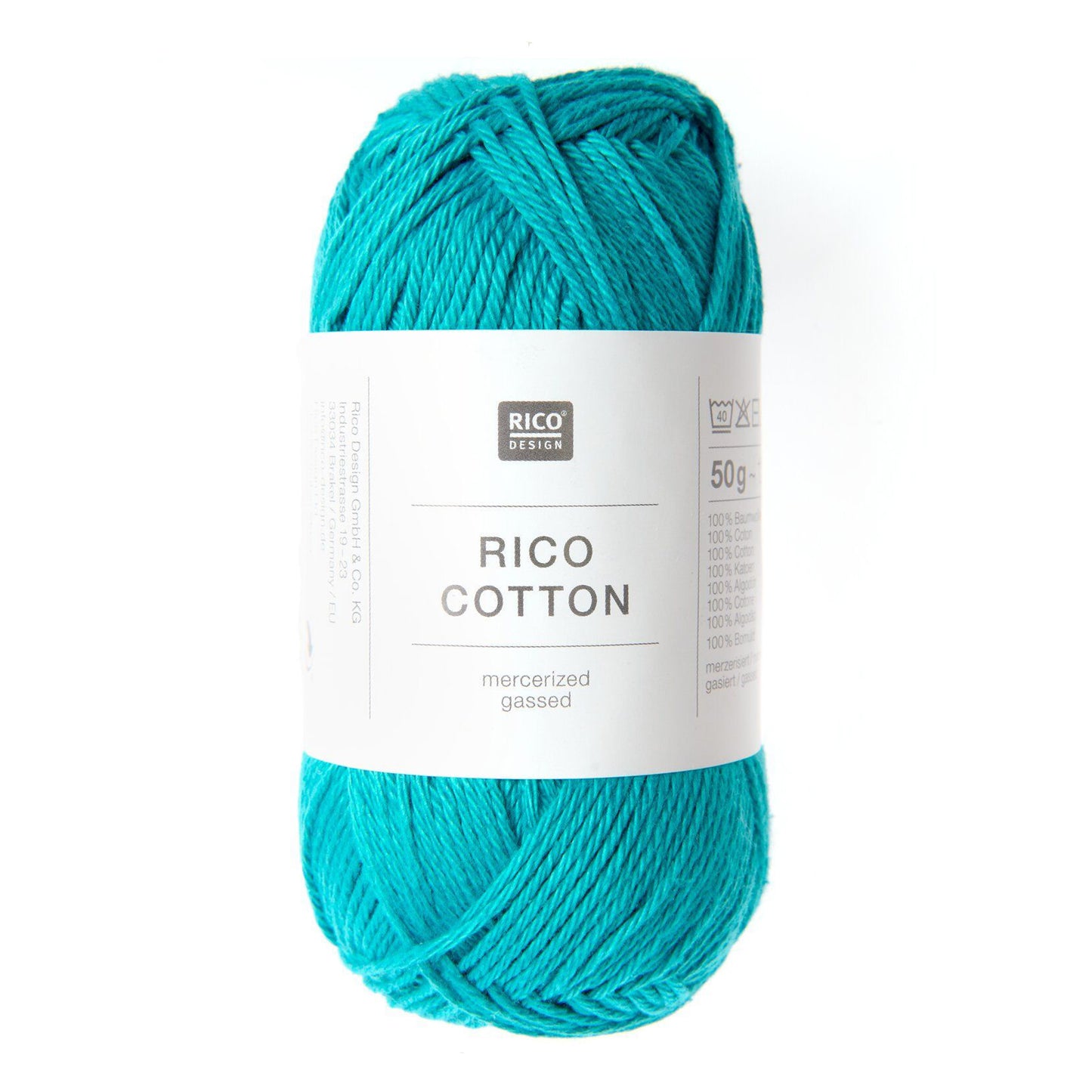 Pelote de Cotton de Rico Design coloris 607 Turquoise