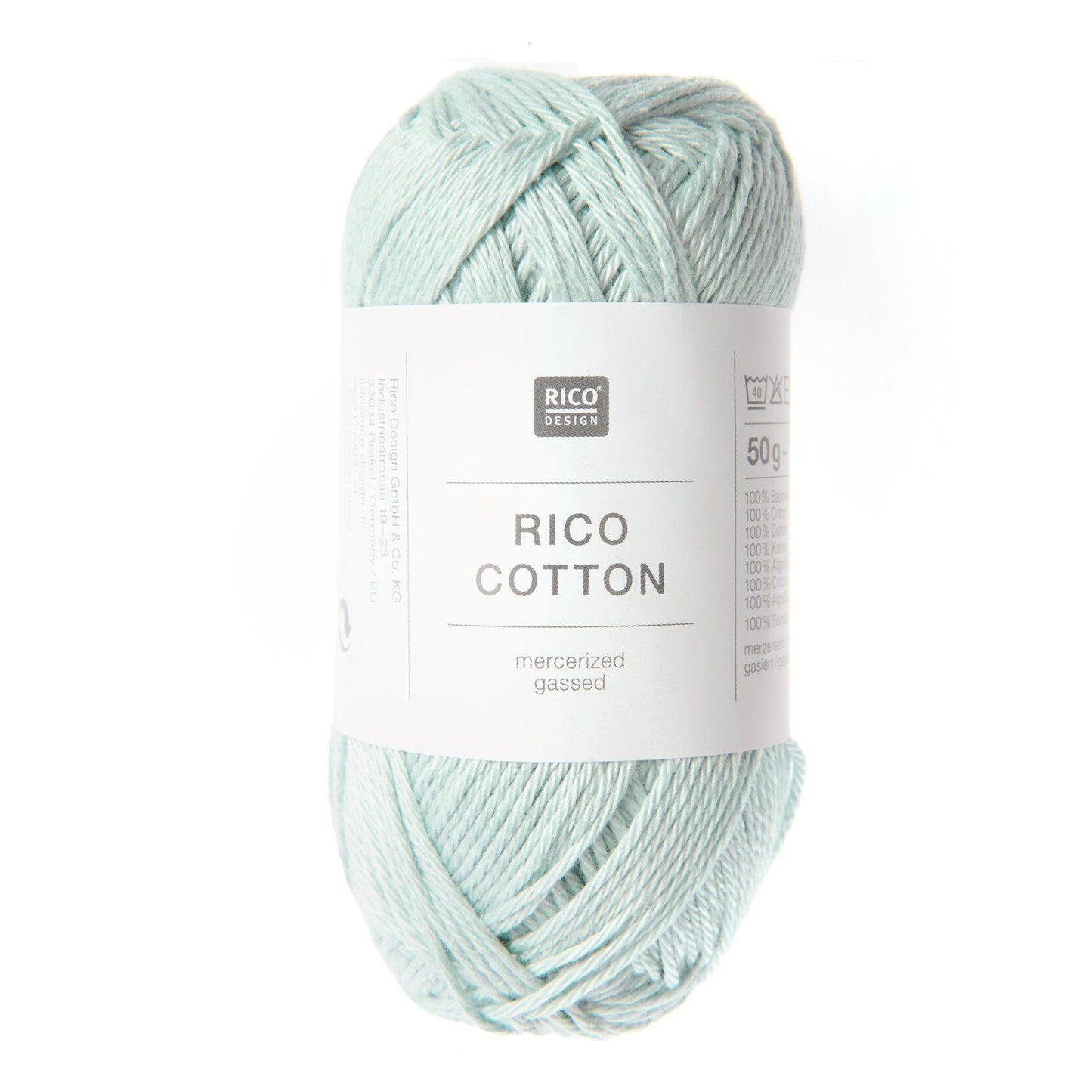 Pelote de Cotton de Rico Design coloris 705 Bleu Glacé