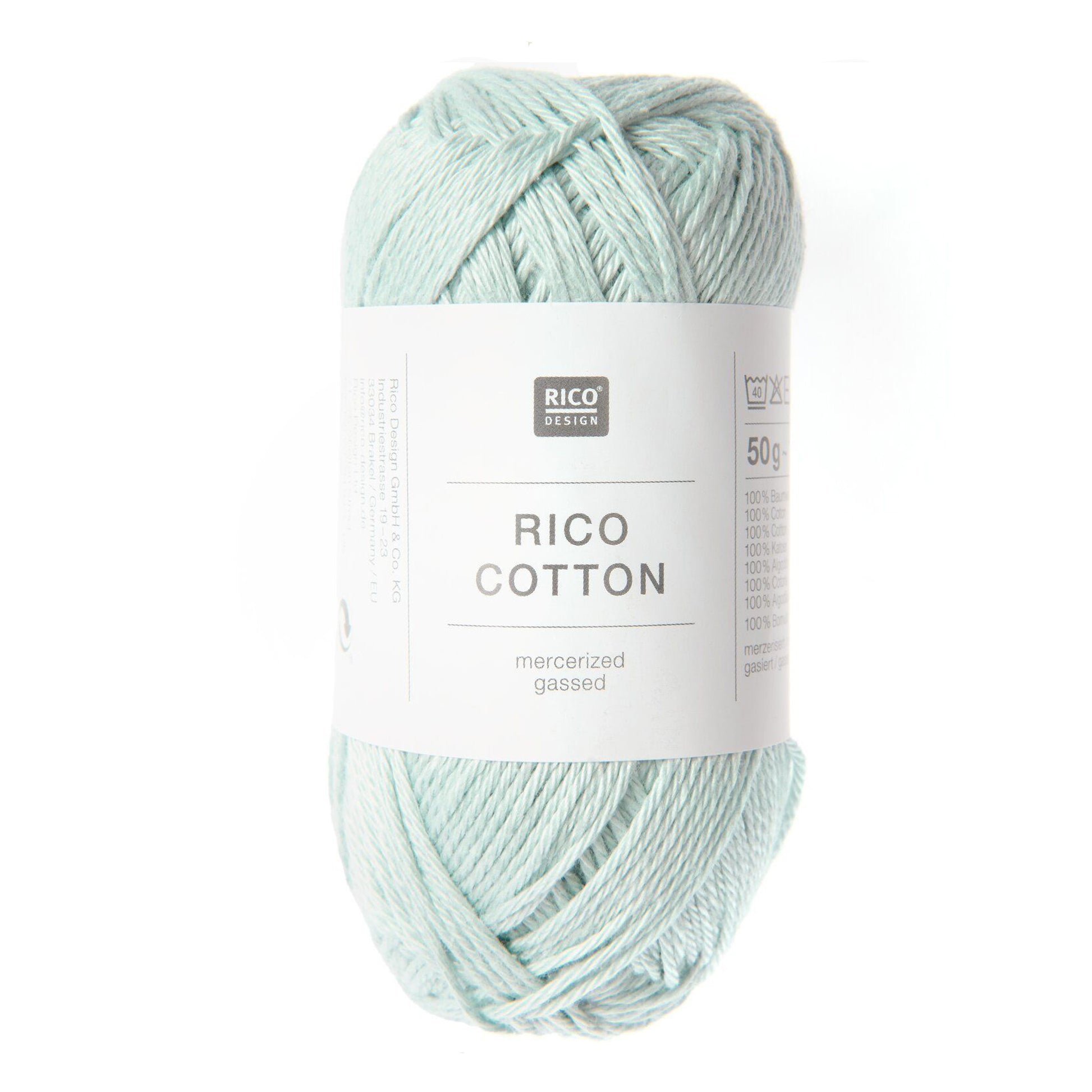 Pelote de Cotton de Rico Design coloris 705 Bleu Glacé