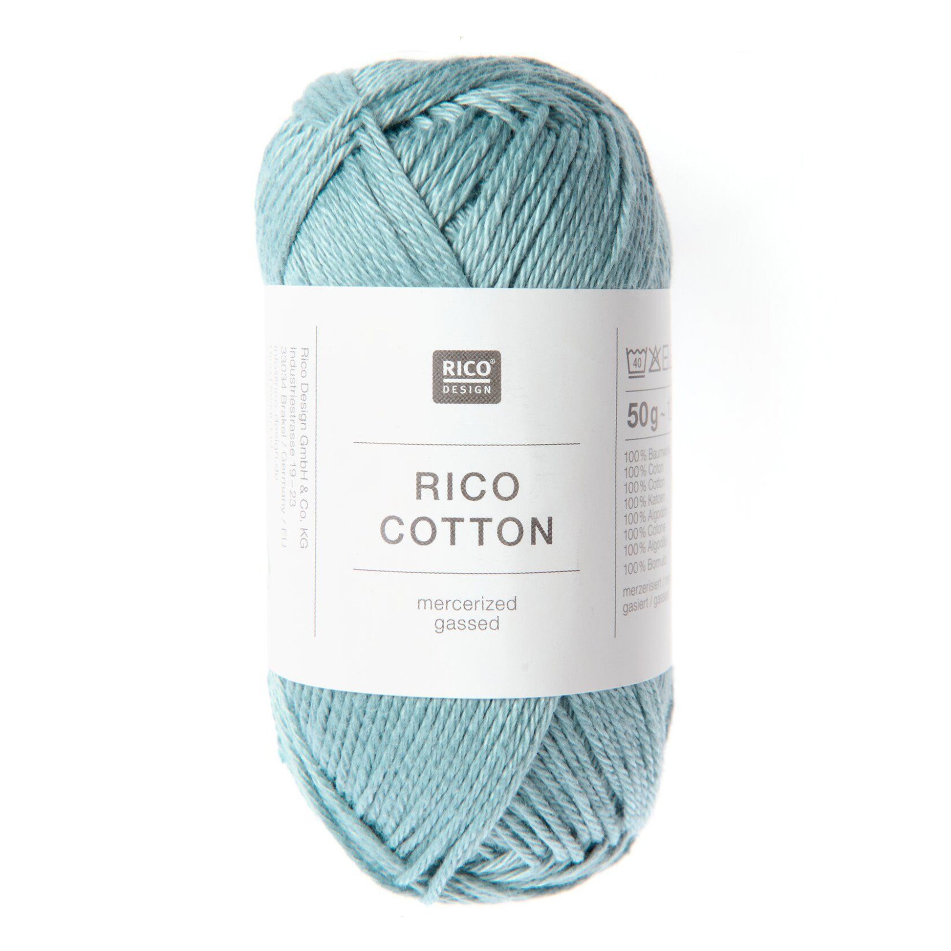 Pelote de Cotton de Rico Design coloris 706 Bleu Gris