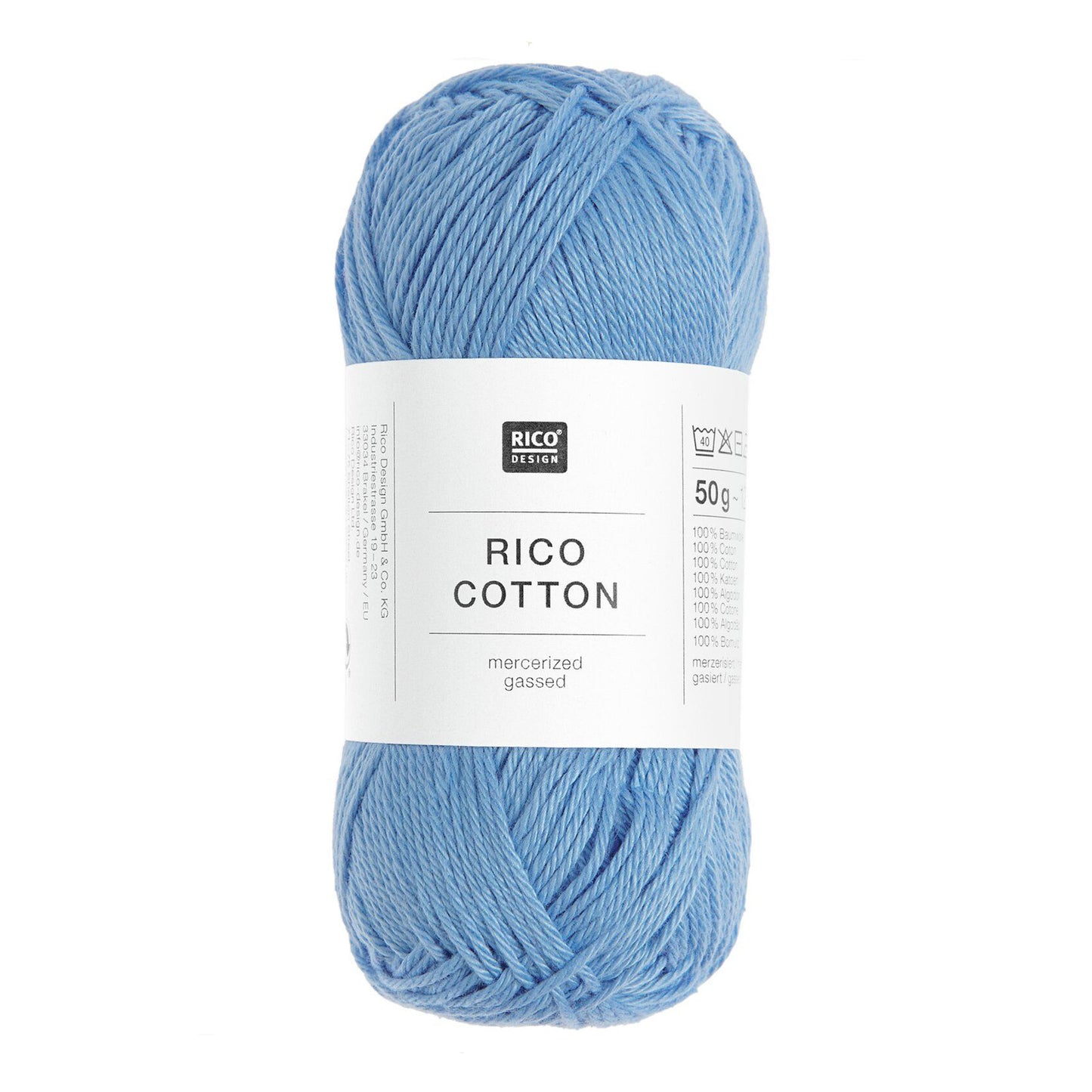 Pelote de Cotton de Rico Design coloris 803 Bleu Ciel