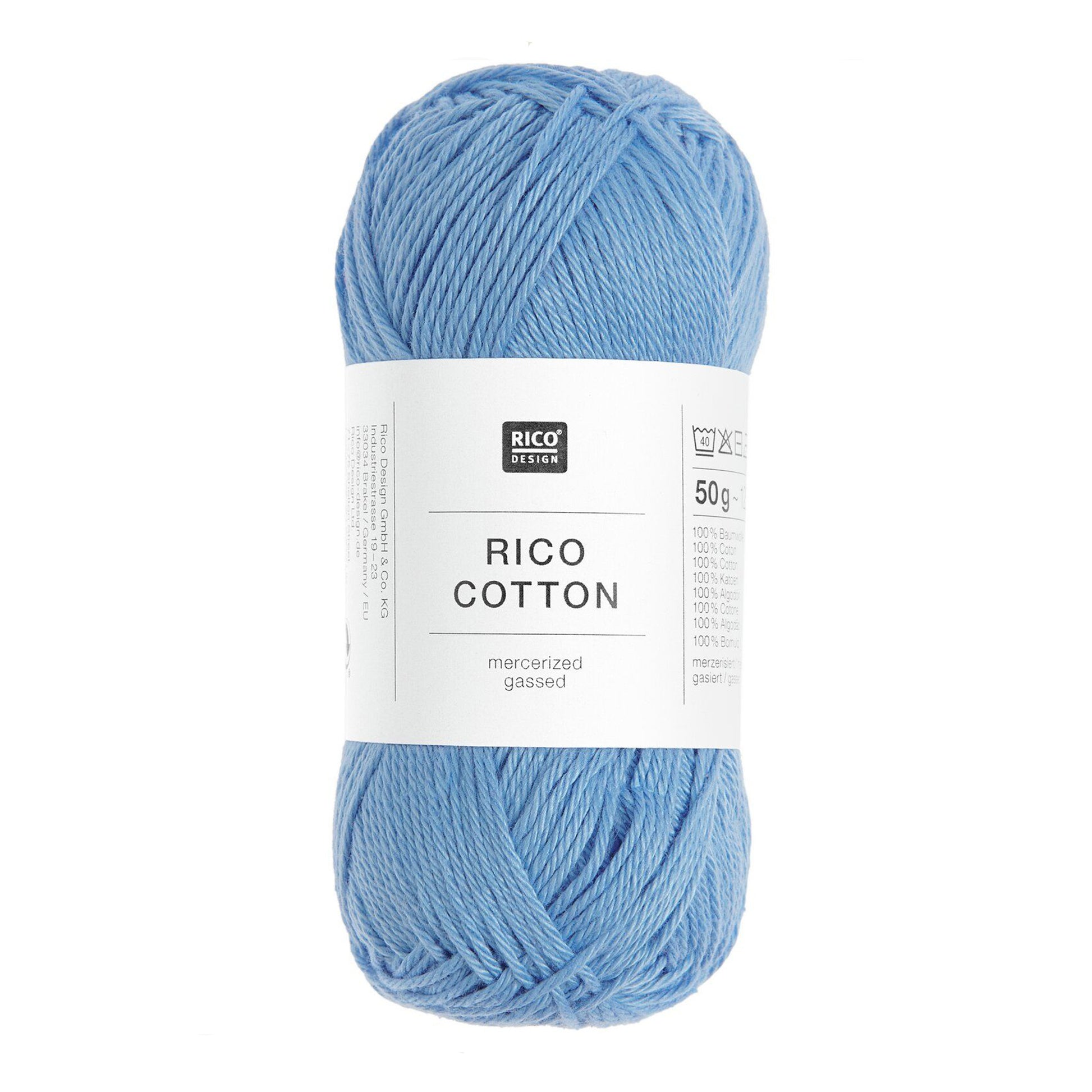 Pelote de Cotton de Rico Design coloris 803 Bleu Ciel