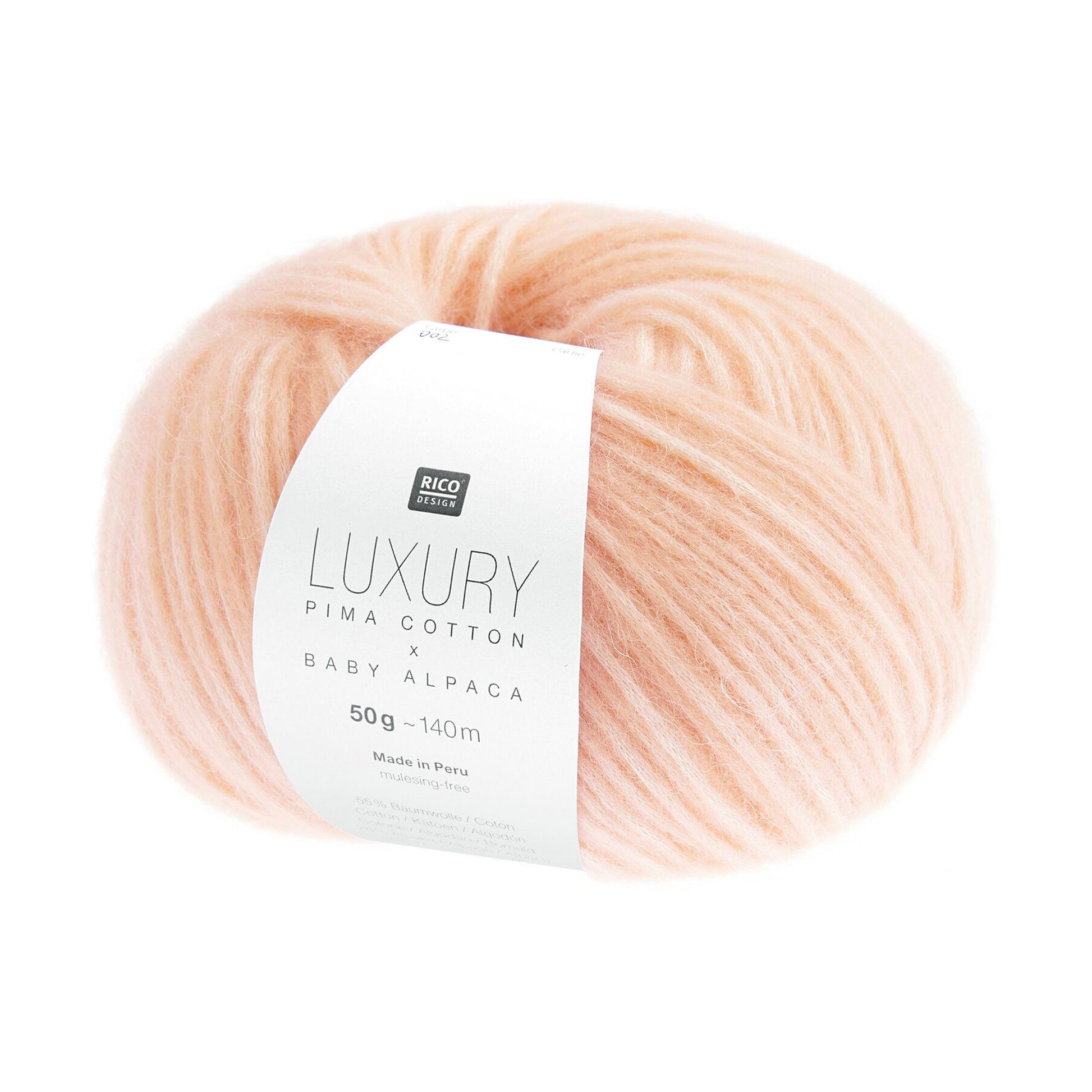 Luxury Pima Cotton x Baby Alpaca de Rico Design coloris 002 Abricot