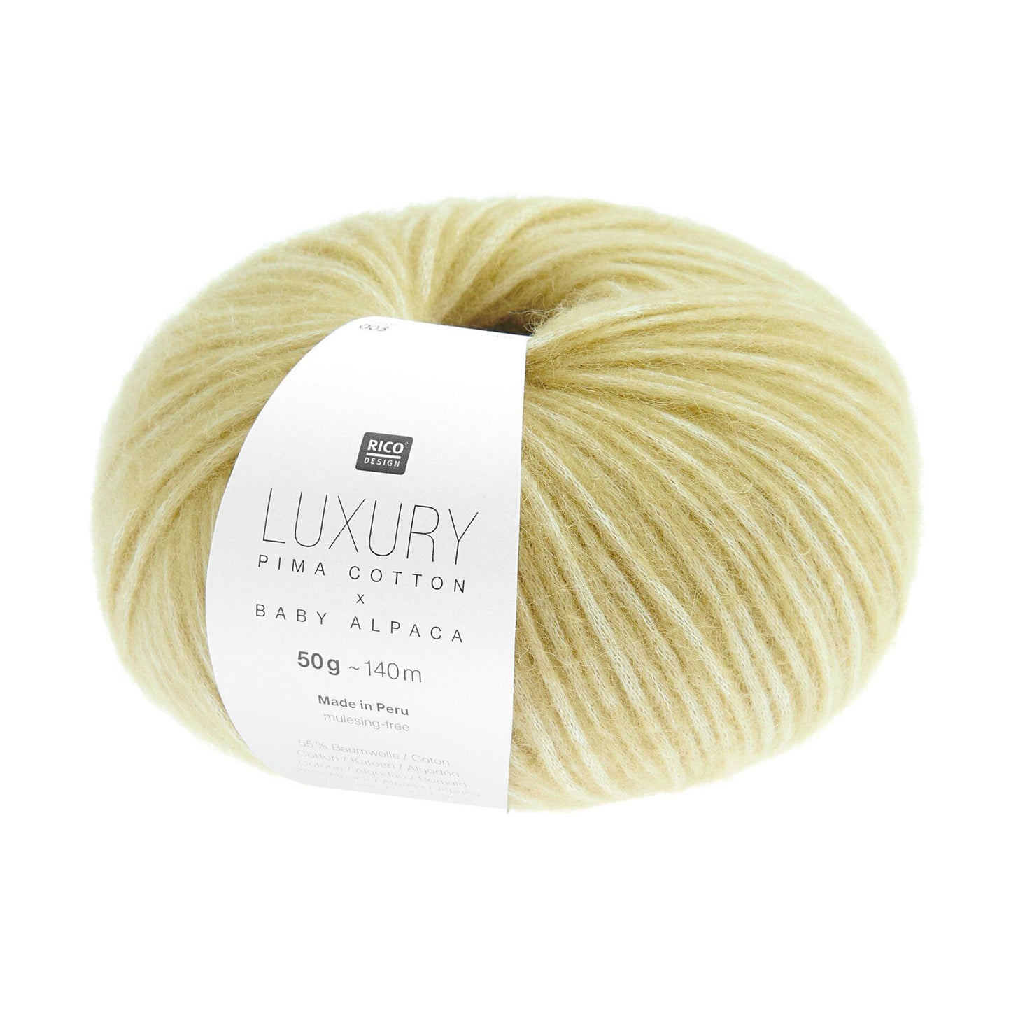 Luxury Pima Cotton x Baby Alpaca de Rico Design coloris 003 Olive