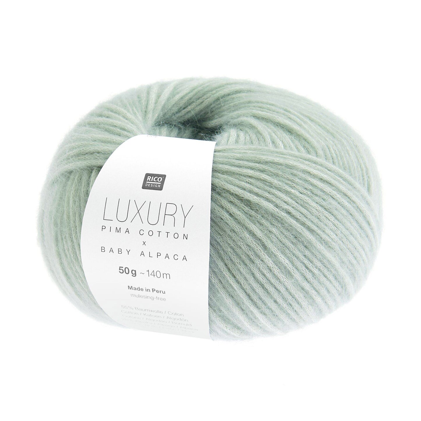 Luxury Pima Cotton x Baby Alpaca de Rico Design coloris 004 Bleu Fumé