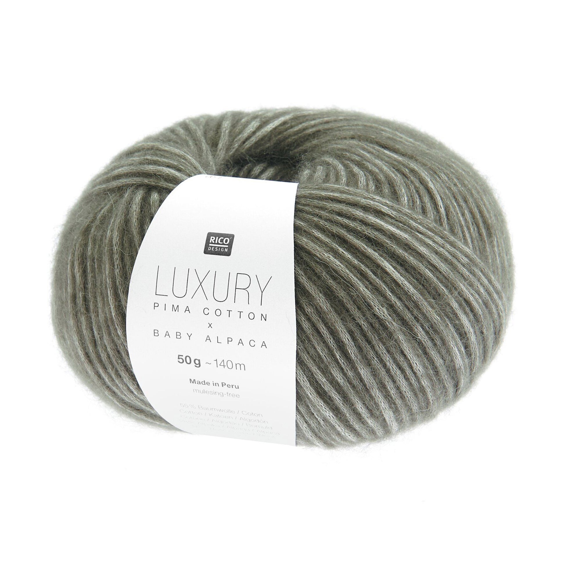 Luxury Pima Cotton x Baby Alpaca de Rico Design coloris 007 Gris