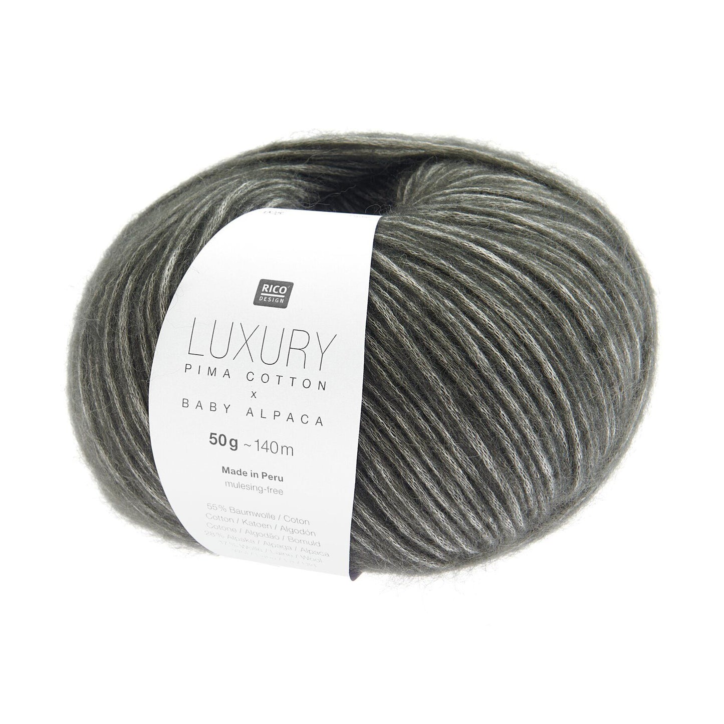 Luxury Pima Cotton x Baby Alpaca de Rico Design coloris 008 Noir