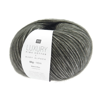 Luxury Pima Cotton x Baby Alpaca de Rico Design coloris 008 Noir
