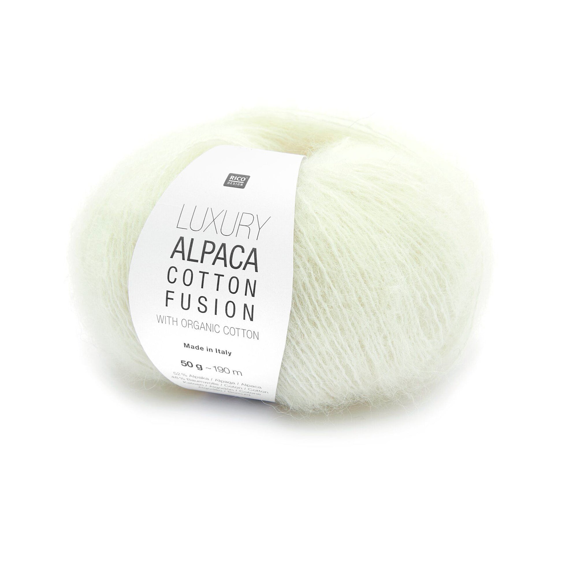 Pelote de Luxury Alpaca Cotton Fusion de Rico Design coloris 001 Cream