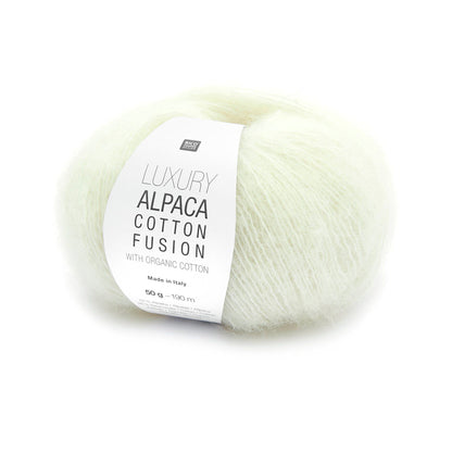 Pelote de Luxury Alpaca Cotton Fusion de Rico Design coloris 001 Cream