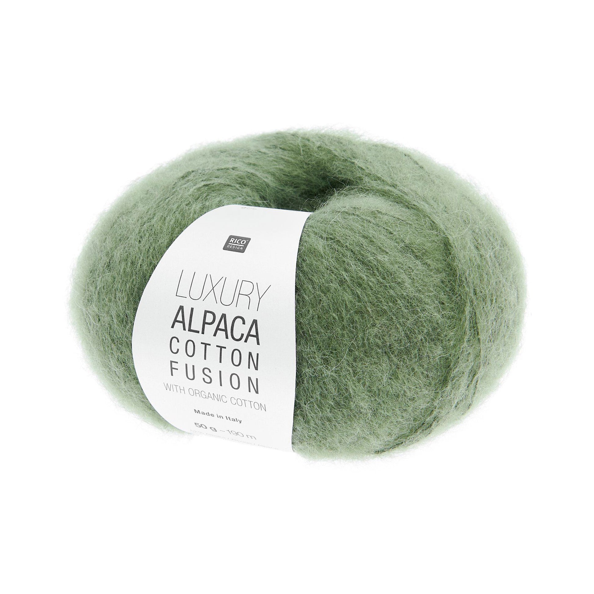 Pelote de Luxury Alpaca Cotton Fusion de Rico Design coloris 006 Aloe