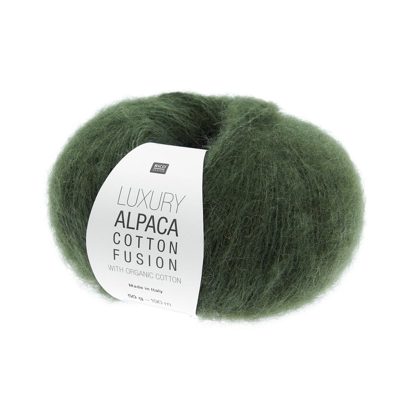 Pelote de Luxury Alpaca Cotton Fusion de Rico Design coloris 007 Olive